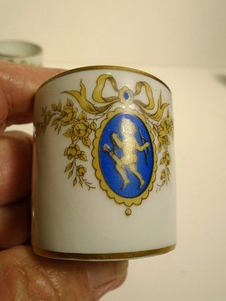 (fontanille & Marraud) F.  M.  Limoges France Small Blue Cherub Cup