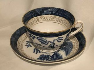 Blue Willow Pattern Ironstone Ware Teacup And Saucer Made In Occupied Japan
