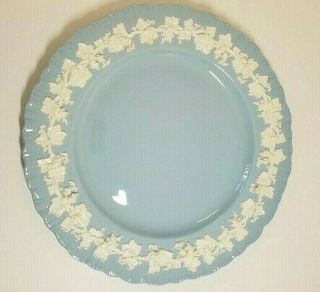 Wedgwood Queensware - White On Blue Lavender - Scalloped Edge - Dinner Plate