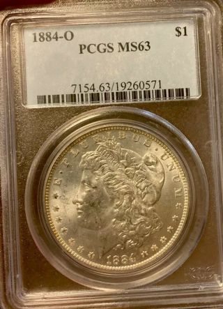 1884 - O $1 Morgan Silver Dollar Pcgs Ms 63 90 Silver Choice Uncirculated