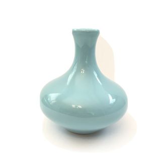 Royal Haeger Pottery Bud Vase Short Blue Bulb