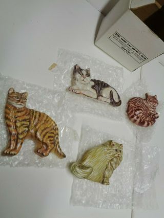 lillian vernon Tabby Cat magnets VINTAGE 1980 - 4 cats Old style 2