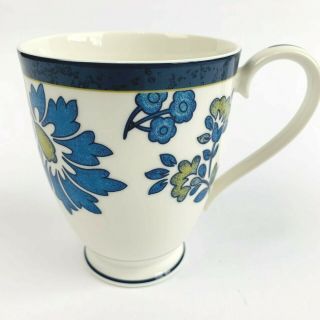 Noritake China Blue Isle Coffee Mug Cup Footed Height 4 3/8 " 9333