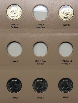 Susan B Anthony Dollar Dansco Album Set 1979 - 1981 - 10 Coins 2
