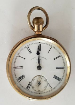 American Waltham Gold Plated Pocket Watch C.  1891 Not