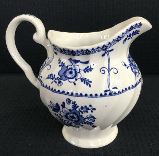 Johnson Brothers Indies Blue White Creamer 12 Oz Vintage Made In England