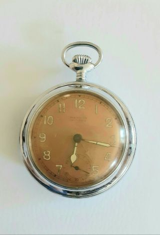 Vintage Mentor Jewel Swiss Brevet Alarm Pocket Watch.  3 Day Listing Nr