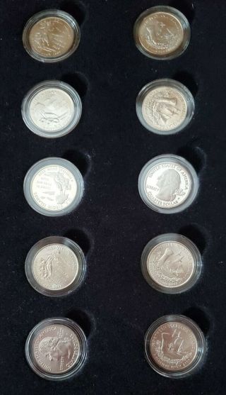2009 U.  S.  Territory State Quarters Set (S,  P,  D) of each,  30 Coins in wood case 3
