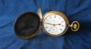 Antique Elgin Pocket Watch 10yr Gf Hunt Case 12s 7j For Parts/repair/restoration