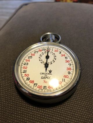 Cronel By Camy Sport Stopwatch 51mm Swiss Made Rare Vintage