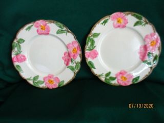 Set Of 2 Vintage Franciscan Desert Rose Luncheon Plates Early California Mark