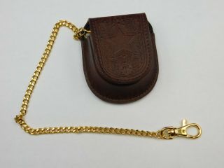 Franklin Wyatt Earp Quartz Pocket Watch W/ Leather Case
