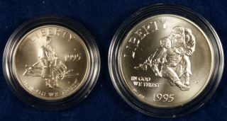 1995 - P $1 Unc Civil War Commemorative Silver Dollar Coin Set