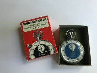 Vintage Compass Industries,  Inc.  Swiss Stop Watch Ref.  393 Made In Switzerland