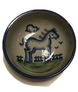 M.  A.  Hadley Folk Art Pottery 5 1/2” Cereal Bowl - Horse Personalized Xavier