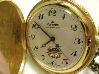 Pencron Swiss Made Duck Hunter Pocket Watch With Matching Solingen Pocket Knife