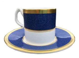 Gold Trimmed Coalport Athlone Blue China Expresso Demitasse Cup & Saucer