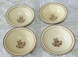 Set Of 4 Pfaltzgraff Village 6 1/8 " W Cereal/soup Bowls W/rim,  Made In Usa