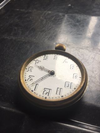 Large White Swiss Made Pocket Watch - Not - Glass Missing