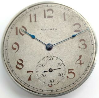 Vintage Waltham No.  220 15 Jewel 12 size pocket watch movement runs for repair 2