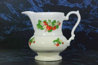 Vintage Lord Nelson Pottery England Strawberry Pattern Porcelain Pitcher