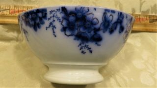 Johnson Bros Flow Blue 15 " Peach Royal Semi Porcelain Footed Bowl 5 3/4 "