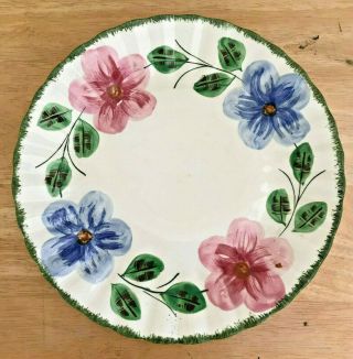 Vintage Southern Pottery Blue Ridge 10 - 1/4 " Plate Colonial Norma Pink Blue