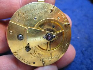 40.  7mm English Verge Fusee Pocket Watch Movement With Good Chain