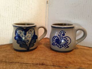 1993 Beaumont Brothers Pottery Heart Bbp Mug Salt Glazed Coffee Cups