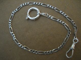 Vintage Unique S/silver Pocket Watch Chain 12/in.  Long