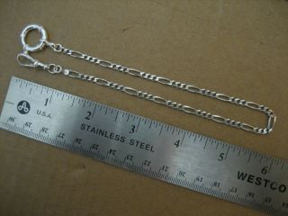 Vintage Unique S/Silver Pocket Watch Chain 12/in.  Long 3
