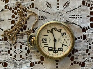 Vintage Clinton Pocket Watch Gold Tone And Silver Tone It