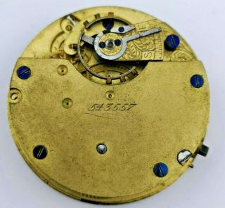 Vintage English Pocket Watch Movement For Repair - Jg Graves Sheffield (h60)