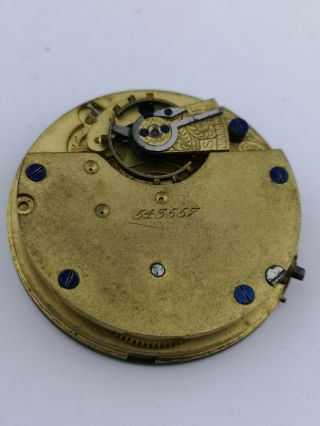 Vintage English Pocket Watch Movement for Repair - JG Graves Sheffield (H60) 2