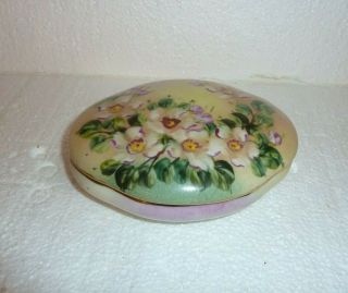Vintage Vanity Dresser Covered Dish Limoges China Powder Trinket Ring Box