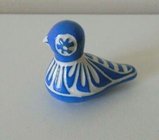 Vintage Pablo Zabal Chile Blue White Bird Art Pottery