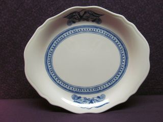 Vintage Syracuse China Liberty Blue 10 3/4” Oval Chop Plate With American Eagle
