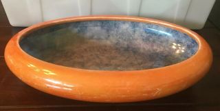 Vintage Grimwades Byzanta Ware Orange Blue Bowl,  Stoke On Trent England 13”x9”