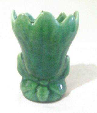 Vintage Royal Haeger Pottery Green Candle Holder / Planter Vase Small