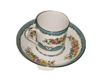 Crown Staffordshire Blue Lyric Tunis Demi Tasse Tea Cup And Saucer Vintage