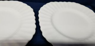 Vintage J & G Meakin Classic White Set/4 Dessert/Salad Plates Scalloped Rim 3