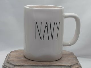 Rae Dunn ⚓ " Navy " ⚓ Mug Black Long Letter Style By Magenta