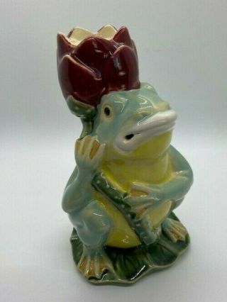 Henriksen Imports Majolica Frog Candle Holder Lily Pad Flower Replacement Single
