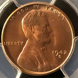 1942 - S 1c Rd Lincoln Wheat One Cent Pcgs Ms66,  Rd  37759388