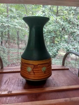 Vintage 60 - 70s 12 Inch Vase - West German Pottery Fat Lava Era - Mcm