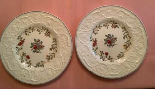 Set of 2 Wedgwood China Patrician Argyle Luncheon Bread Cup & Saucer Service 2