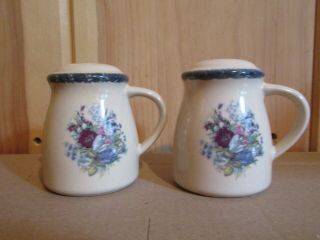 Home & Garden Party Salt & Pepper Shakers Floral Pattern Stoneware