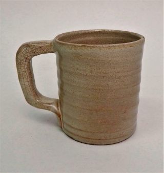 Vtg Hand Thrown Rowantrees Pottery Coffee Mug Blue Hill Maine Redware