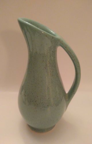 Art Pottery Greenteal/brown Speck Colored Mini Ceramic Bud Vase Pitcher Creamer