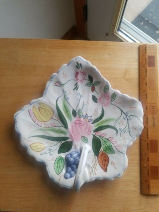 Ceramic Blue Ridge China Hand Painted Southern Potteries Inc.  Usa Tray W/ Handle